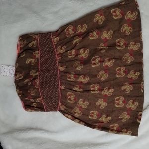 Free People Womens Halter Top Sz 4  brown Coral Bead Boho Floral